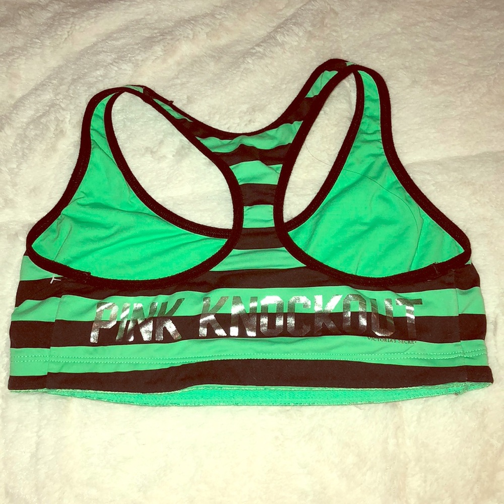 Pink VS green sports bra